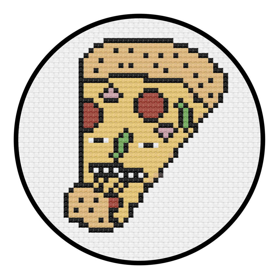 Mini Pizza Cross Stitch Kit