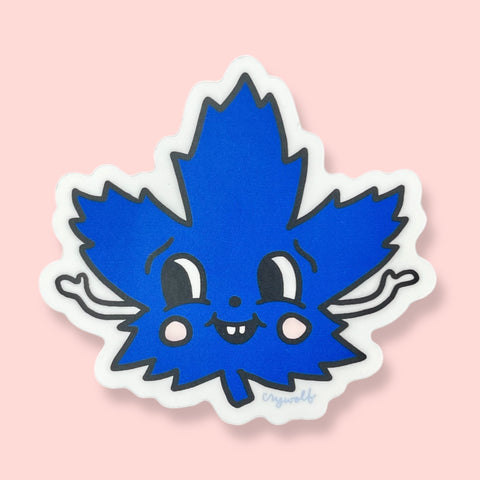 Maple Leaf Sticker Blue