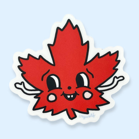 Canada Maple Leaf Sticker Red