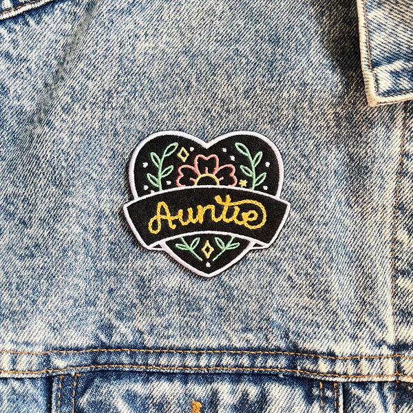 Custom Chain Stitched Heart Patch