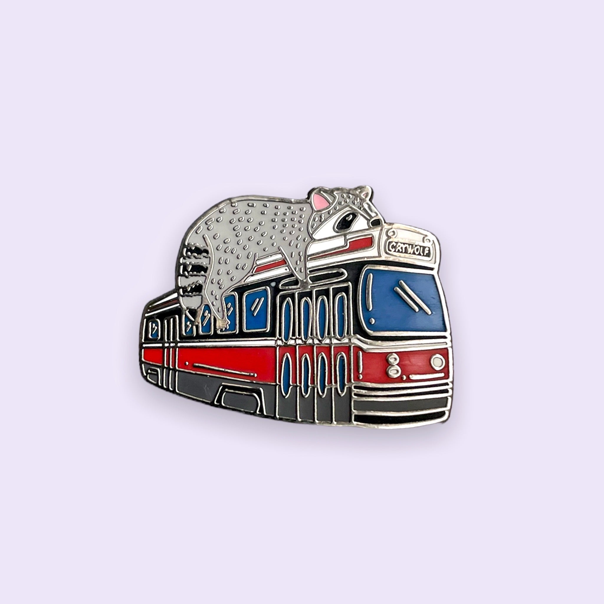 Streetcar Raccoon Enamel Pin